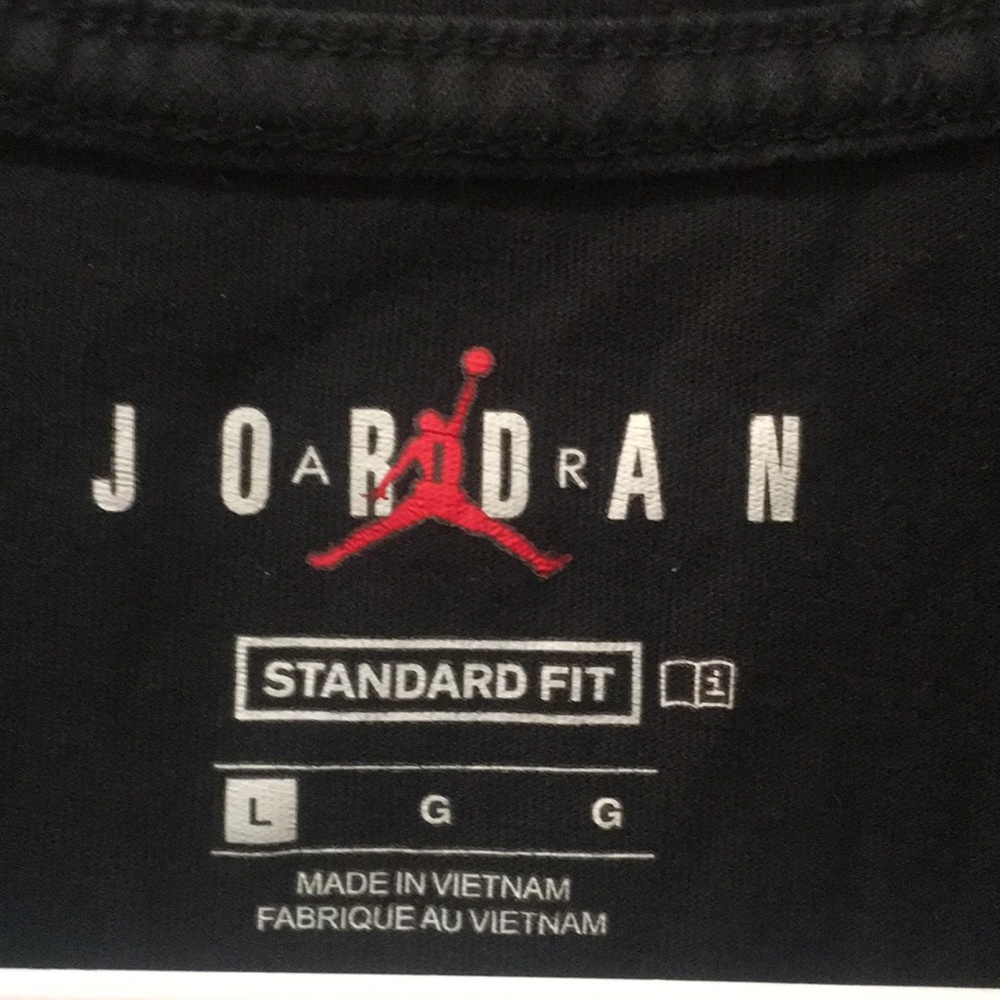Jordan Short Sleeve T-shirt Black Gold White Large - Picture 2 of 3